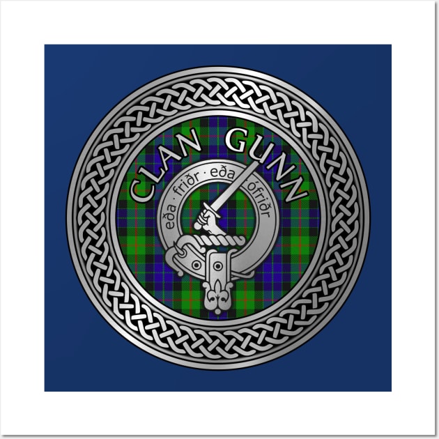 Clan Gunn Crest & Tartan Knot (Old Norse) Wall Art by Taylor'd Designs